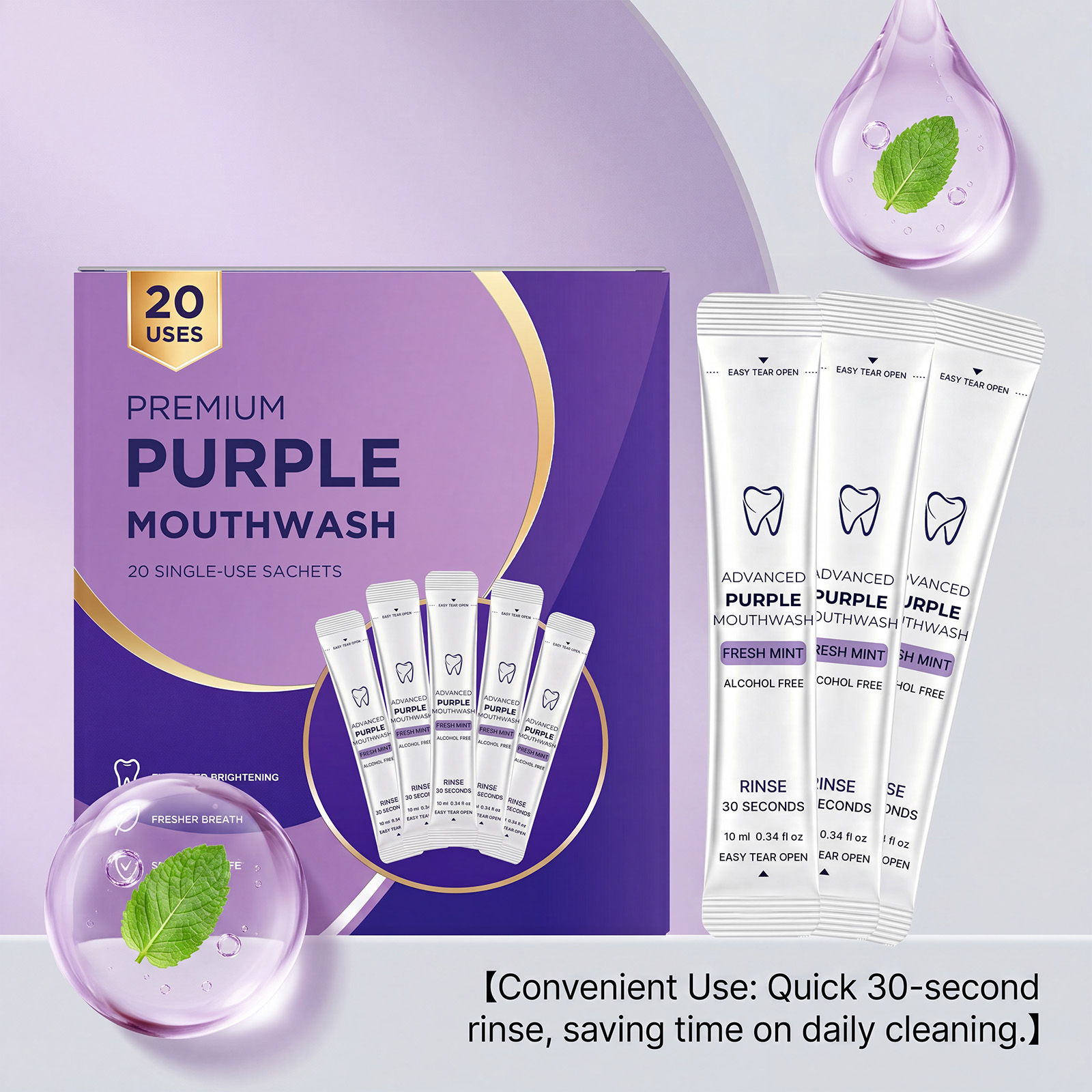 20/40 Pack Purple Mouthwash Fo - đánh giá và giá Whitening Mouthwash